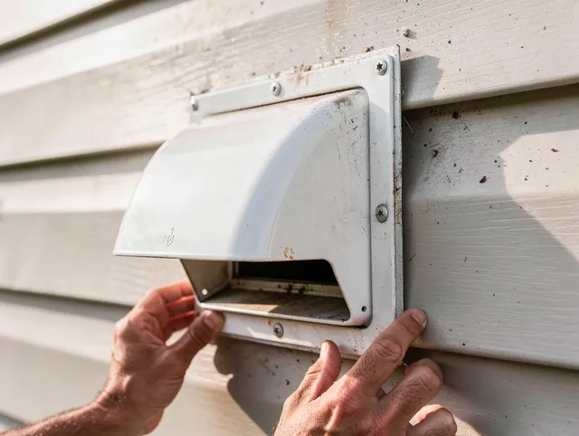 Rocky Hill Dryer Vent Cleaning technician delivering thorough residential dryer vent cleaning service in Rocky Hill